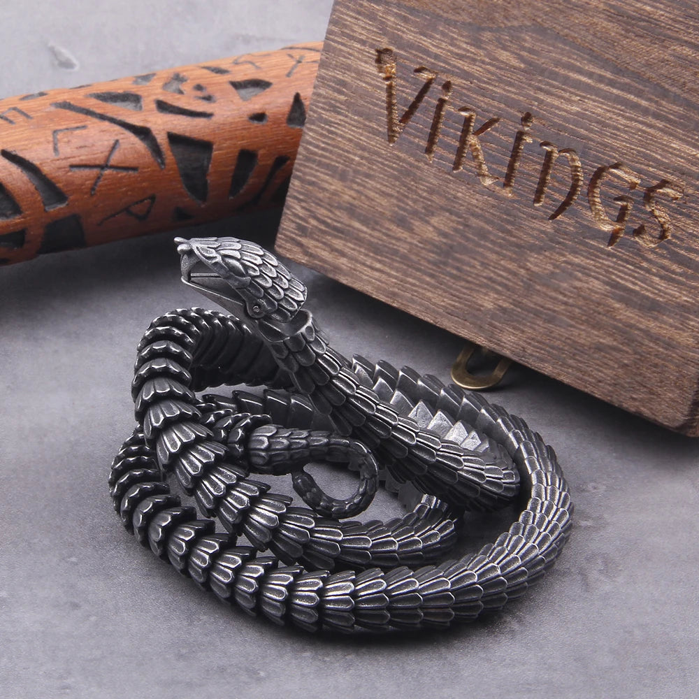 Viking snake vintage punk Necklace for men never fade stainless steel fashion Jewelry hippop street culture