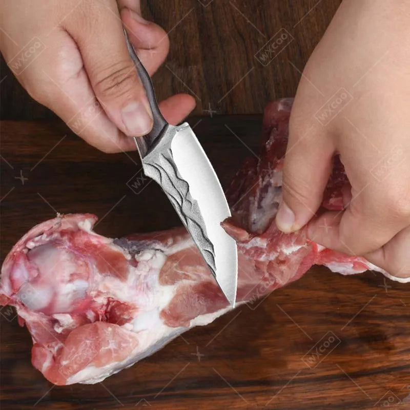 2PCS Kitchen Utility Butcher High Carbon Steel Stainless Steel Cleavers Meat Boning Slicing Chef Knives
