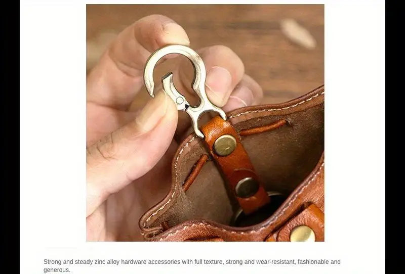 1pc viking sporran mini Soft Retro style Handcrafted Genuine Cowhide Change Holder Pouch Coin Purse Keychain for men and women