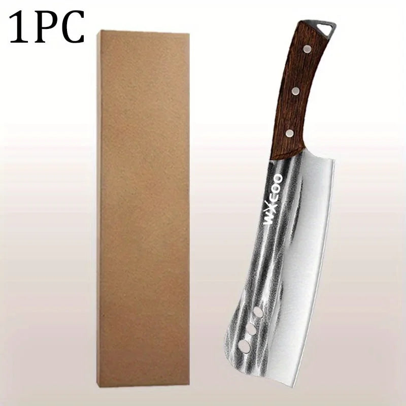 1 PC/3 PCS Stainless Steel Meat Cleaver Sharp Boning Knife Kitchen Utility Knife Handmade Forged Multipurpose Tool Wooden Handle