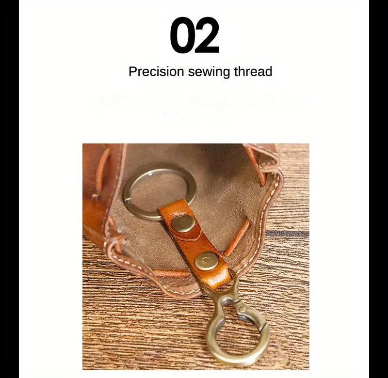 1pc viking sporran mini Soft Retro style Handcrafted Genuine Cowhide Change Holder Pouch Coin Purse Keychain for men and women