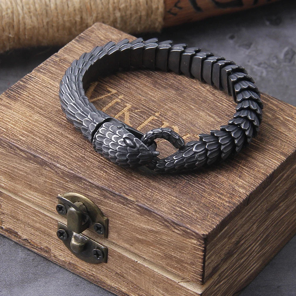 Stainless Steel Black Snake Chain Bracelet