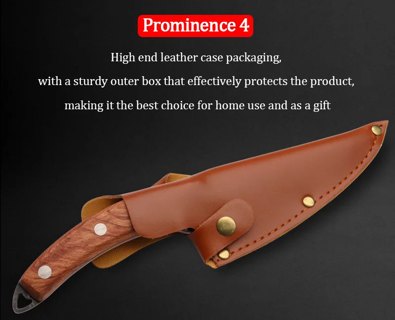 1PC/3PCS Stainless Steel Multipurpose Chef Knife Kitchen Tools Boning Slicing Peeling Filleting Butcher Meat Cleaver Wood Handle