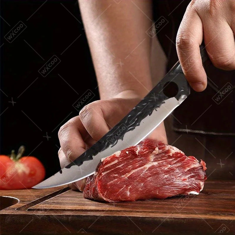 3Pcs Multipurpose Knife Small Pocket Kitchen Chef Knife High Carbon Steel Boning Slicing Mini Knife Stainless Steel Santoku