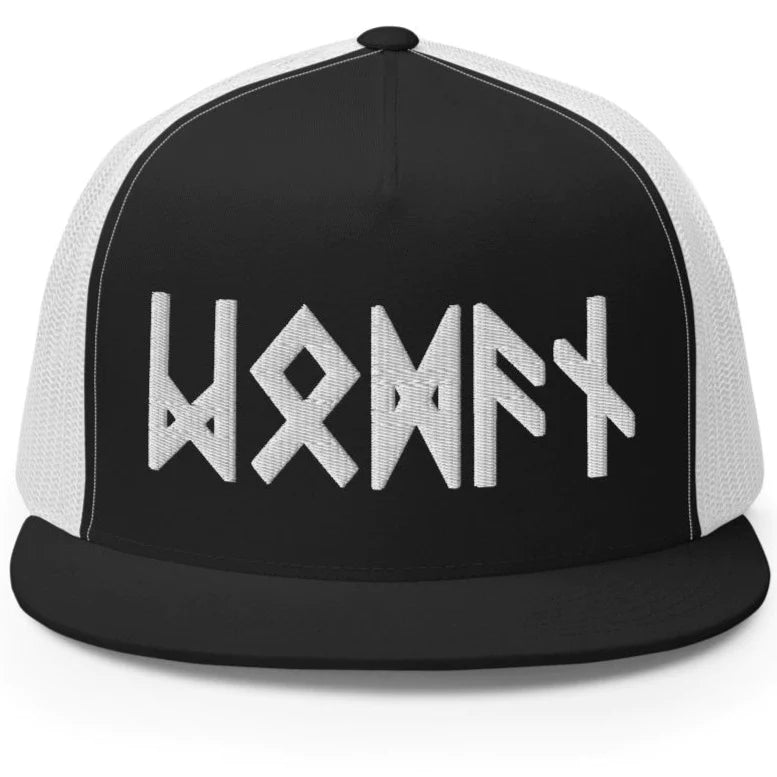 Viking Trucker Cap With Odin In Old Futhark