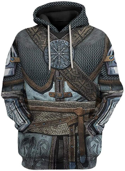 Viking Hoodie Featuring Armor Helm Of Awe