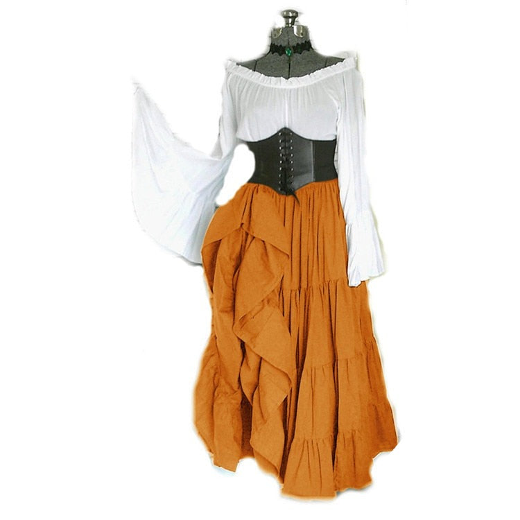 Off Shoulder Vintage Medieval Viking Dresses