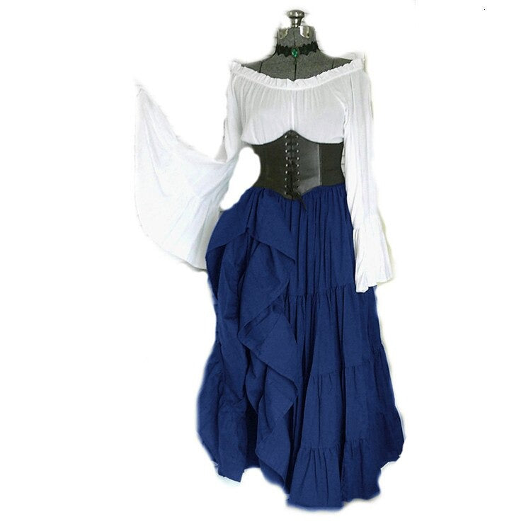 Off Shoulder Vintage Medieval Viking Dresses