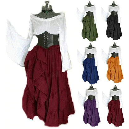 Off Shoulder Vintage Medieval Viking Dresses