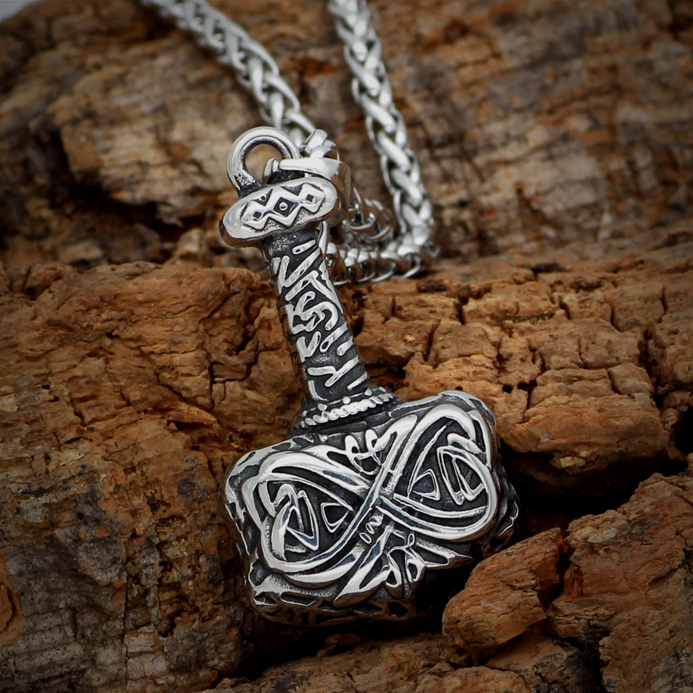 Thor's hammer best sale necklace silver