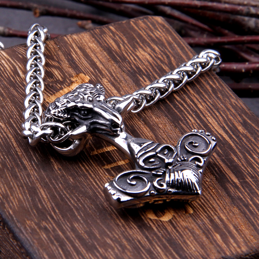 Thors Hammer Necklace - Ram Head