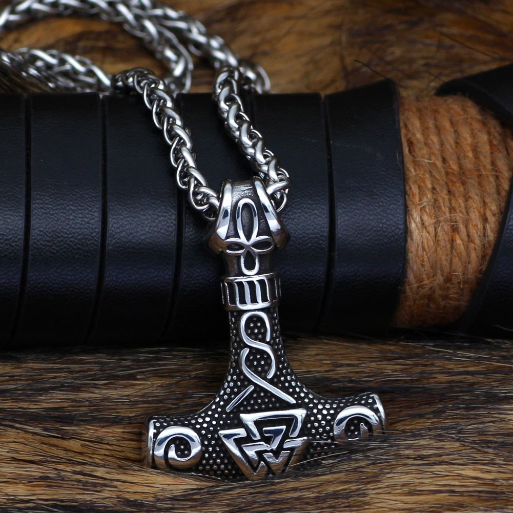 Thors Hammer Necklace - Valknut