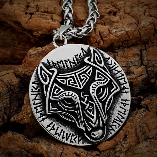 Viking Necklace - Fenrir Rune Circle