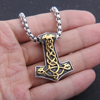 stainless steel Viking Thor's Hammer Mjolnir necklace