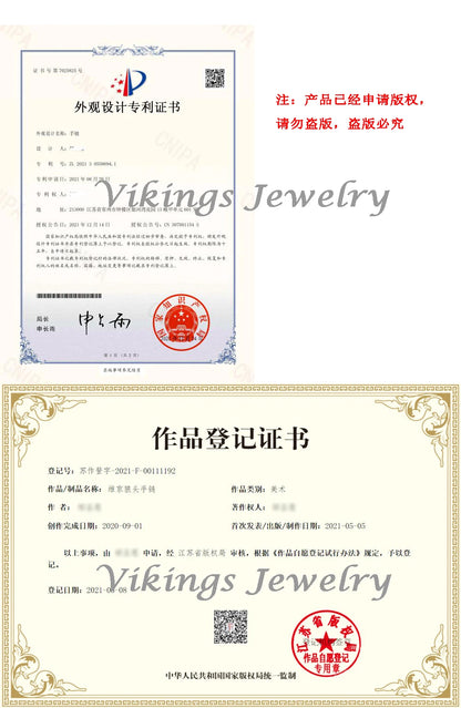 New Viking Ouroboros vintage punk bracelet for men stainless steel fashion Jewelry hippop street culture with wooden box