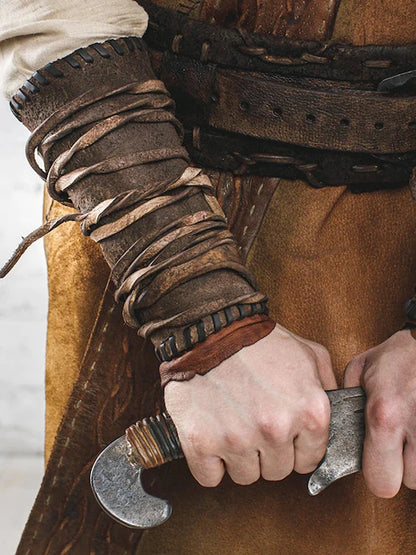 Arm Bracers Medieval Faux Leather Wrist Cuff Armband Arm Armor Cuff Punk Renaissance Accessories Arm Guards
