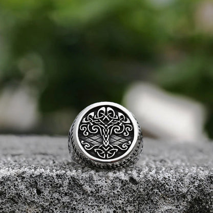 Viking Tree Of Life Ring Nordic Stainless Steel Yggdrasils