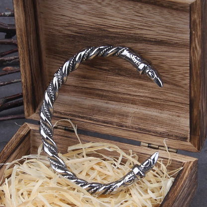 Stainless Steel Nordic Viking Norse Raven Bracelet adjustable