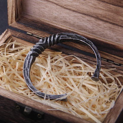 New Arrival Iron color Vikings Bangle with wooden box as gift