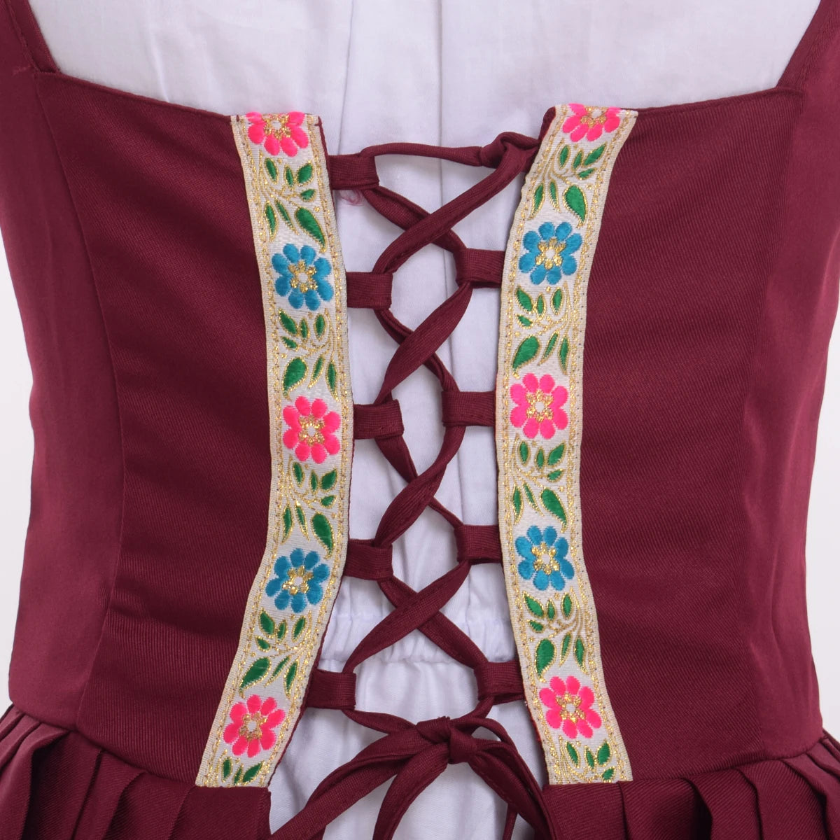 Women Viking Cosplay Costume Dress Medieval Pirate Halloween Irish Corset Gown Outfit