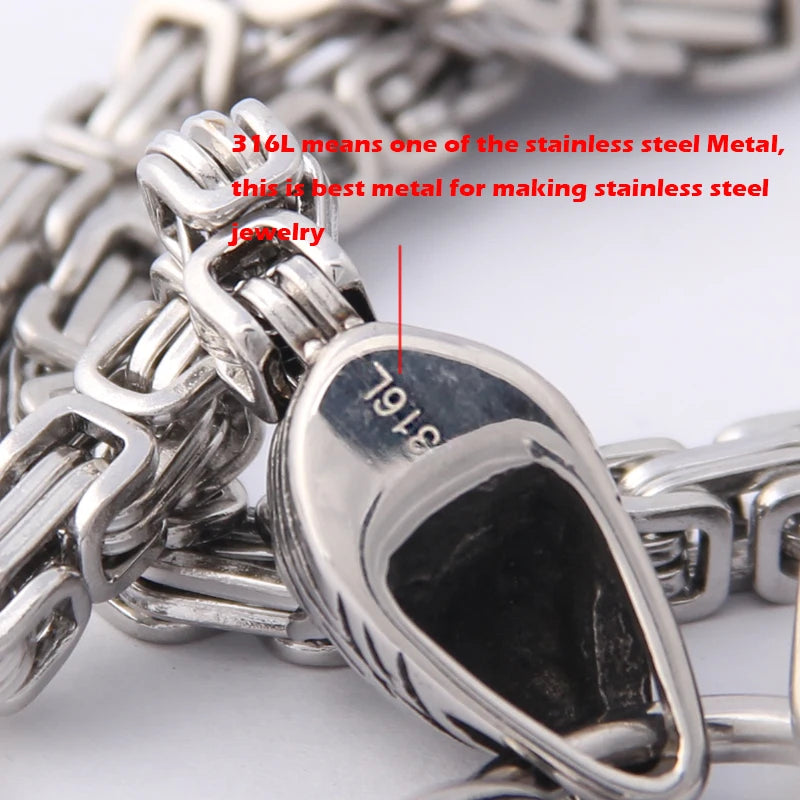 New Arrival Stainless steel making Never fade Viking wolf necklace with thor hammer pendant as christmas gift