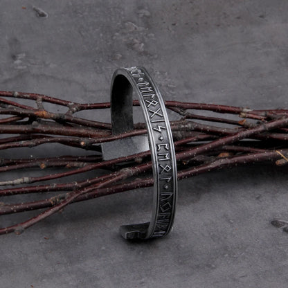 Dropshipping 1pc Men's Handmade Nordic Rune Bangle Viking 3 color Alloy men bangle