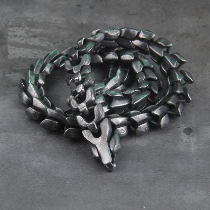 Viking snake vintage punk Necklace for men never fade stainless steel fashion Jewelry hippop street culture