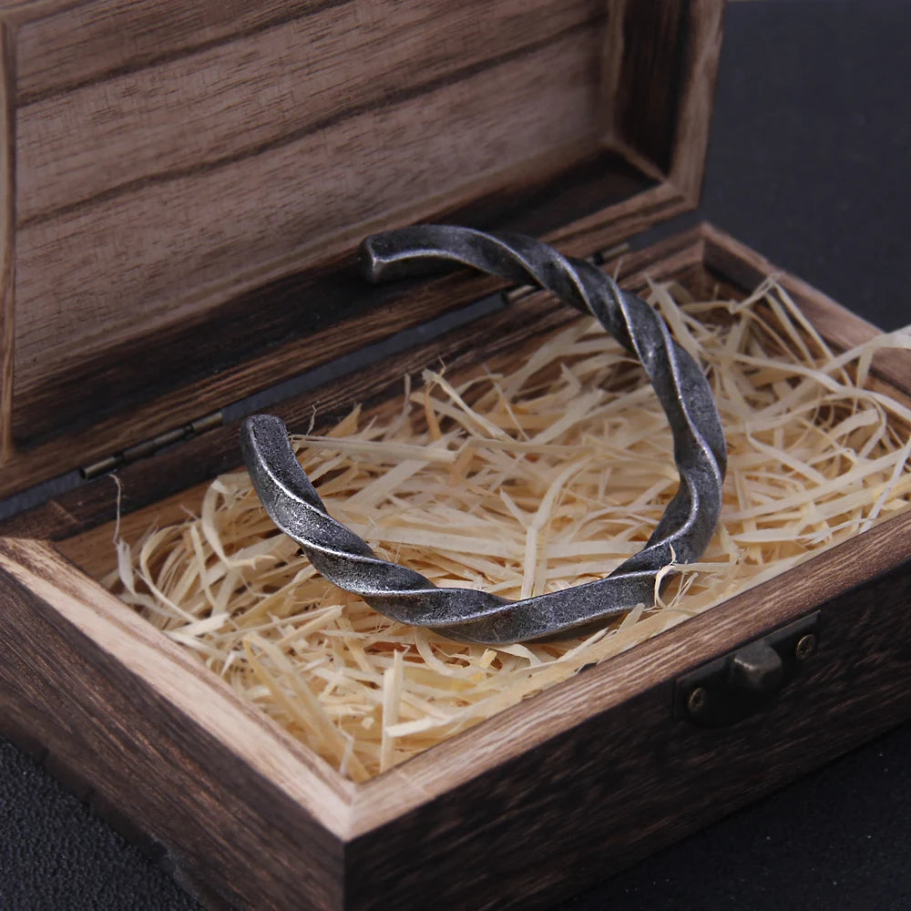 New Arrival Iron color Vikings Bangle with wooden box as gift