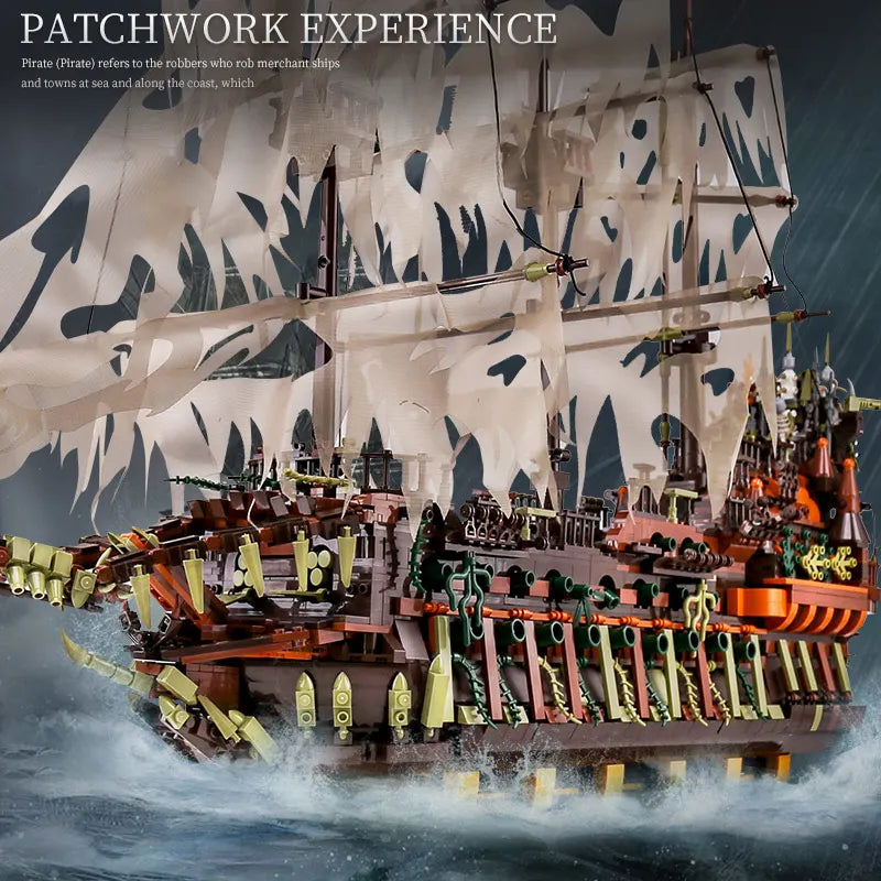 Mould king MOC Creative Flying Dutchman Pirate ship Building Blocks Bricks Assemble Toys Children  Christmas Gifts
