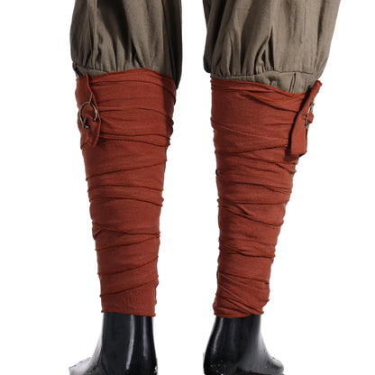 Medieval LARP SCA Viking Putties Leg Wraps With Clasps Vintage Mens Viking Pirate Costumes Cosplay Accessories