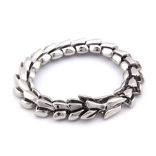 sterling silver Viking Ouroboros bracelet