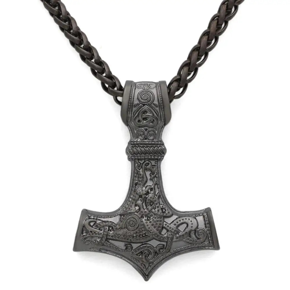 Norse Viking Amulet Mjolnir Pendant Hammer Of Thor Necklace Necklace
