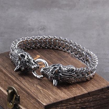 Viking Wolf Bracelet Stainless Steel