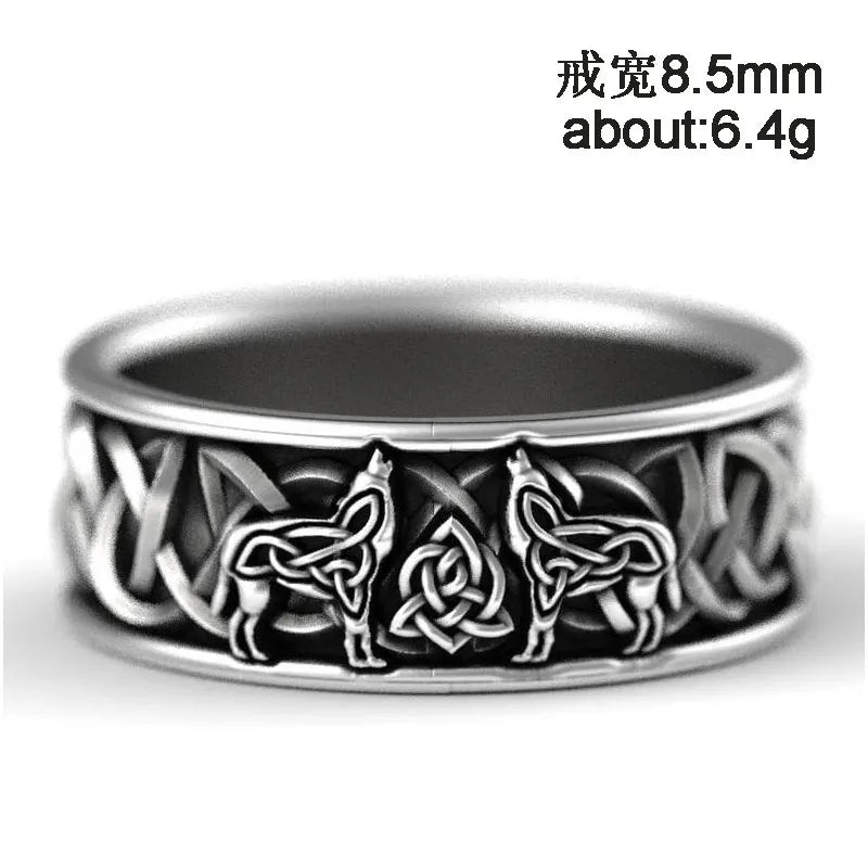 Viking Nordic Mythology Giant Wolf Ring Defense Totem