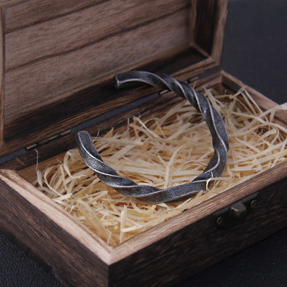New Arrival Iron color Vikings Bangle with wooden box as gift