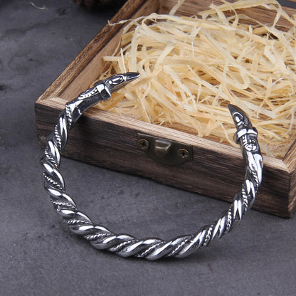 Stainless Steel Nordic Viking Norse Raven Bracelet adjustable