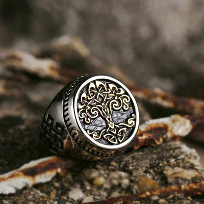 Viking Tree Of Life Ring Nordic Stainless Steel Yggdrasils