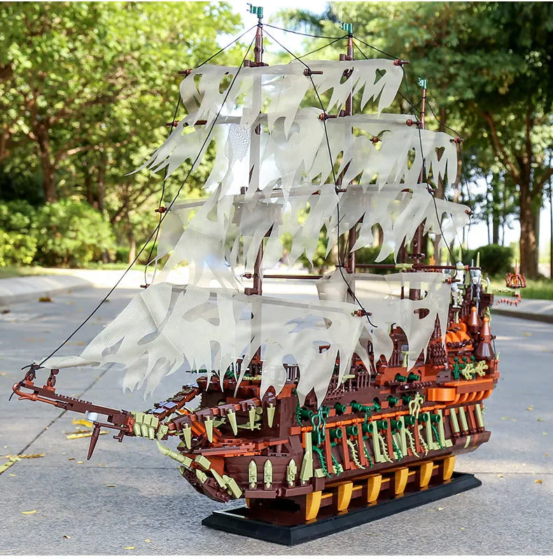 Mould king MOC Creative Flying Dutchman Pirate ship Building Blocks Bricks Assemble Toys Children  Christmas Gifts
