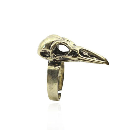 Viking Odin Raven Skull Ring Skeleton Nordic Bird animal skull ring Men's rings