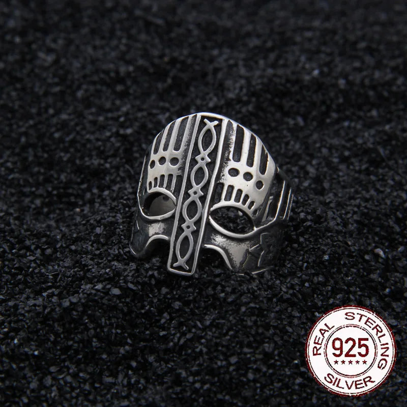 sterling silver viking Warrior helmet adjustable ring