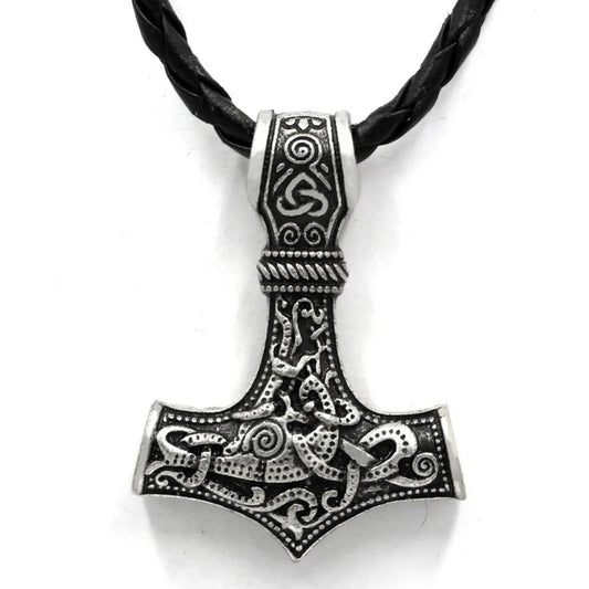 Norse Viking Amulet Mjolnir Pendant Hammer Of Thor Necklace Necklace