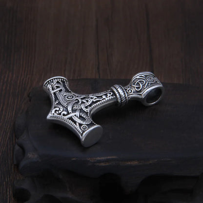 Real 925 Sterling Silver Thor Hammer Mjolnir necklace Norse