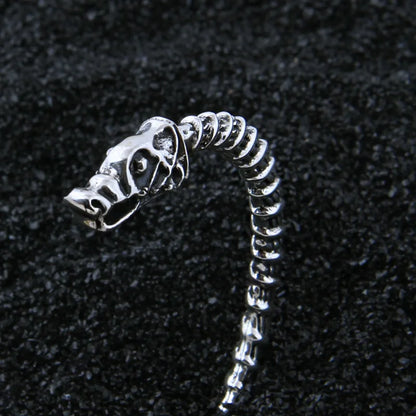 Sterling Silver Viking Boat figurehead Dragon Bangle