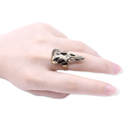 Viking Odin Raven Skull Ring Skeleton Nordic Bird animal skull ring Men's rings