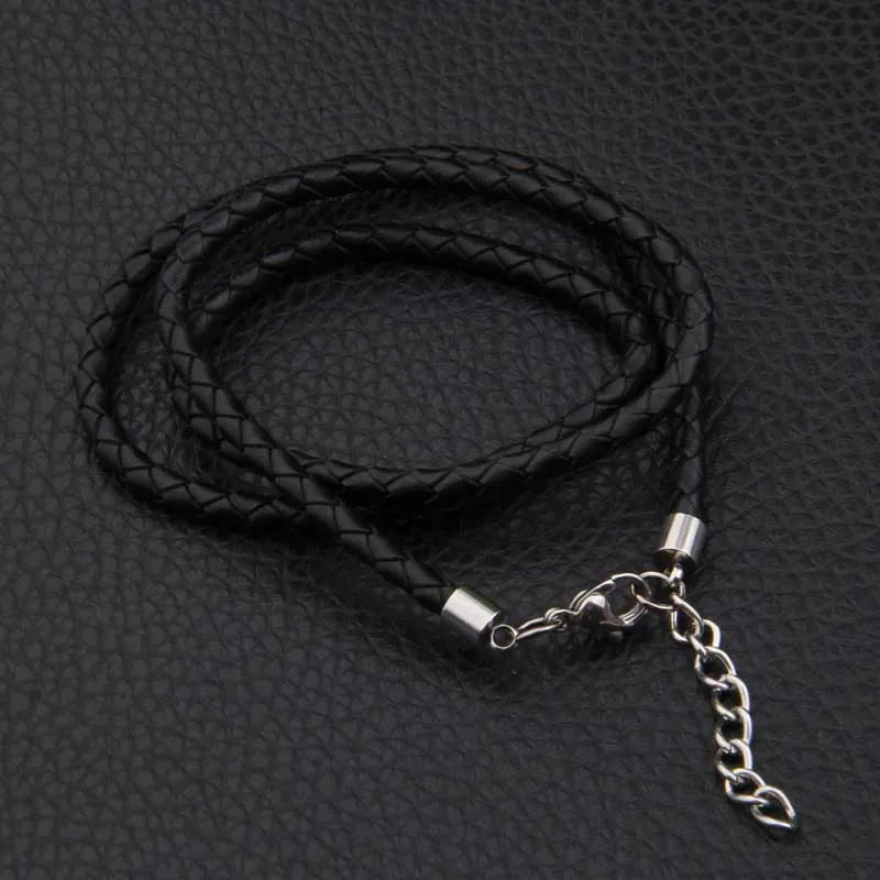 925 Sterling Silver Viking wolf thor's hammer pendant necklace with real leather and keel chain as gift