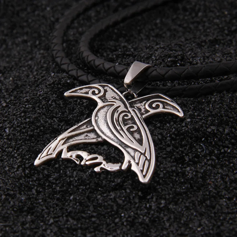 S925 sterling silver Norse Double Raven necklace