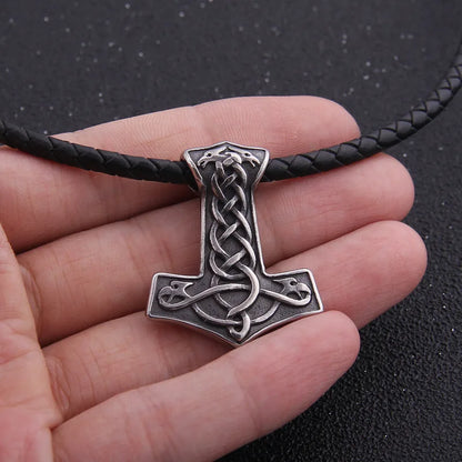 stainless steel Viking Thor's Hammer Mjolnir necklace