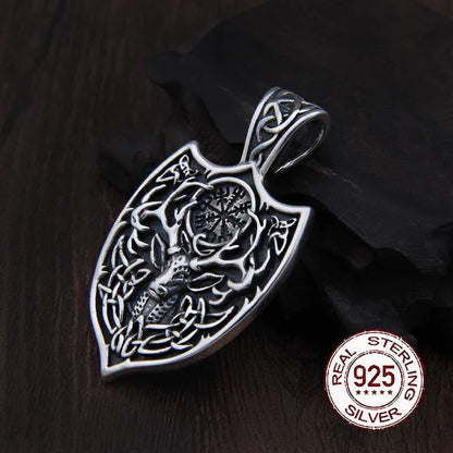 sterling silver Viking Deer Rune necklace