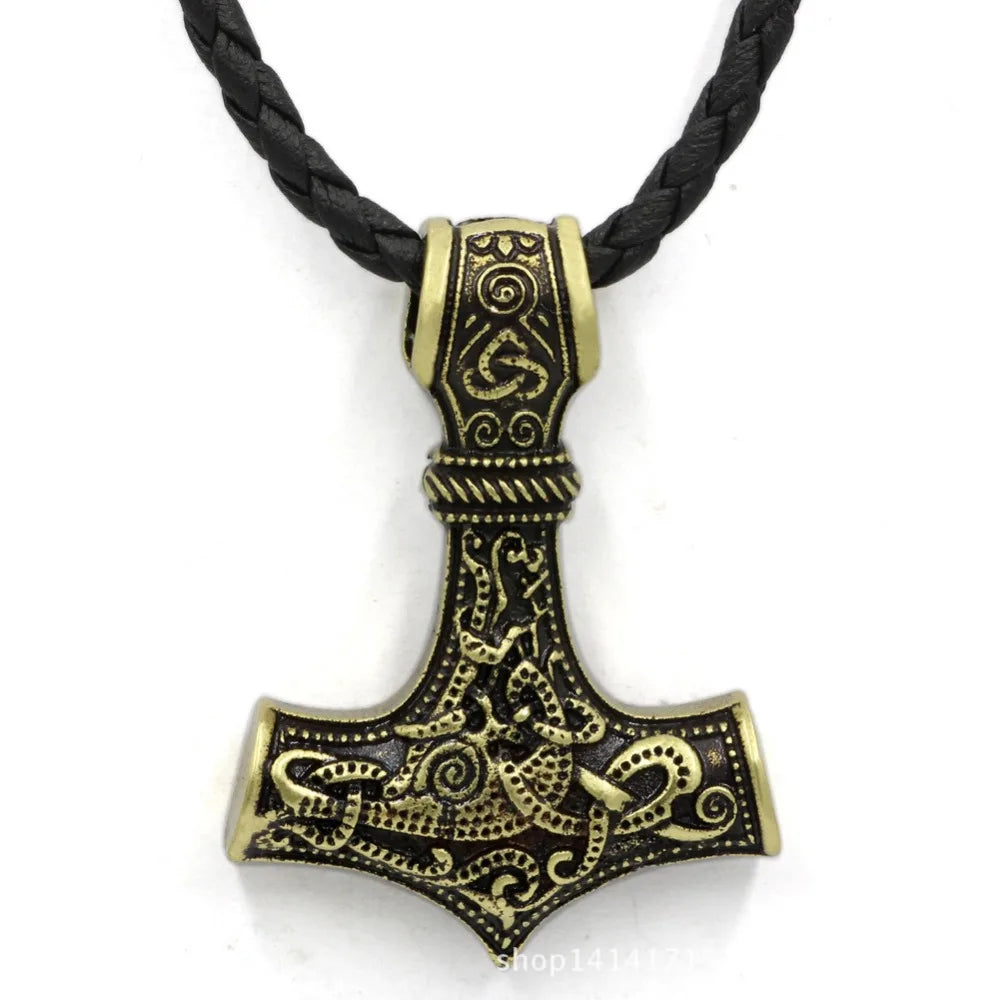 Norse Viking Amulet Mjolnir Pendant Hammer Of Thor Necklace Necklace