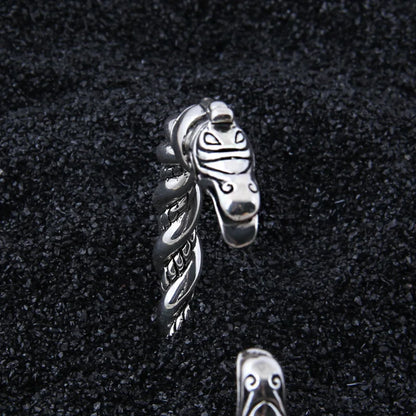 S925 Sterling Silver Norse Vikings Wolf Bangle with wood box as gift for men or women